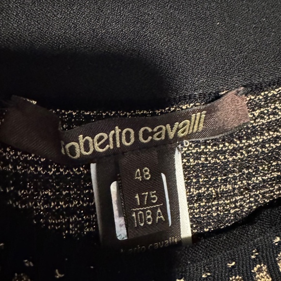 Roberto Cavalli Black and Gold Knit Dress - Picture 6 of 8